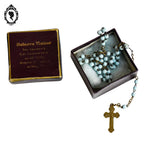 Chapelet rosaire Lourdes en perles bleu pastel objet religieux
