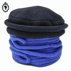 Chic Chapeau bonnet bleu enfant polaire forme cloche Tout en tête NEUF Taille 46 cm