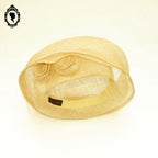Chic Chapeau femme cérémonie beige clair naturel Joa Nell en sisal NEUF Taille S