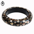 Chic bracelet jonc gris à poids de nacre rigide Nature
