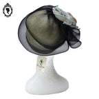 Chic chapeau été femme beige noir bleu fibre naturelle T M / 57 cm