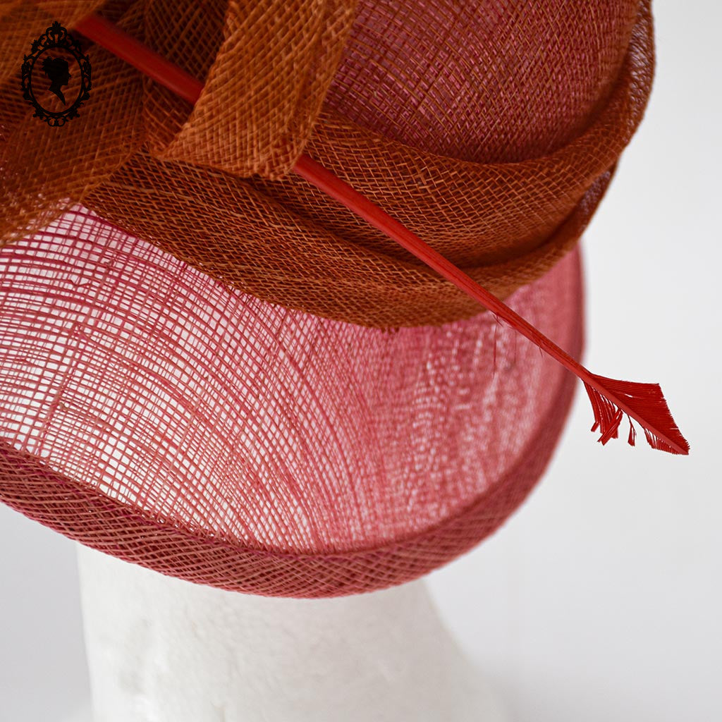 Chic chapeau fille enfant cérémonie rose orange 55 cm Taille S Neuf
