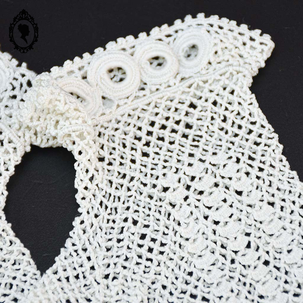 Chic paire de gant en crochet ajouré beige jeune fille enfant ancien vintage