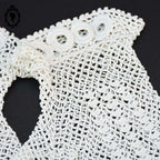 Chic paire de gant en crochet ajouré beige jeune fille enfant ancien vintage