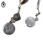 Collier ZAG style asiatique argenté grosses perles chaîne