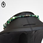 Collier berbère croix du sud métal perles bleu vert vintage ancien