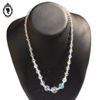 Élégant collier en cristal aurore boréale en cascade bijou ancien vintage