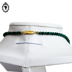 Élégant collier vert perles de malachite baguettes et rondes vintage