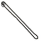 Élégant long collier fin perles de verre facetté noir et doré vintage ancien