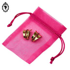 Élégantes boucles d’oreilles clips dorées fuchsia Bijoux Stern style Tank vintage