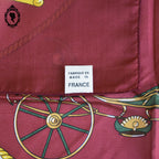 Foulard soie collection Marcelle Griffon voiture ancienne rouge vert blanc jaune vintage