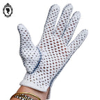 Gants blancs coton épais femme crochet ajouré T 6 12 - 6,5