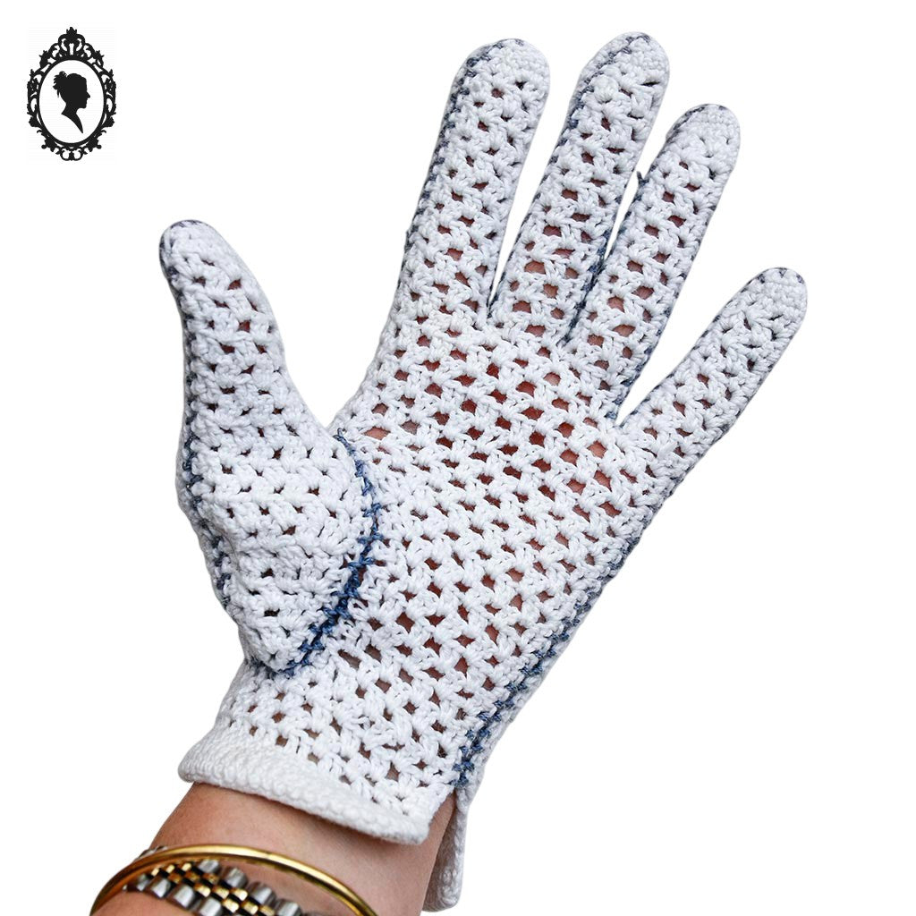 Gants blancs coton épais femme crochet ajouré T 6 12 - 6,5