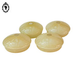 Globe tulipe abat-jour opaline beige intérieur blanc rond vintage