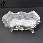 Jardinière ou cache pot en fonte argent grise ancienne