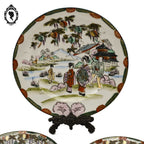 Lot 1 plat 4 assiettes art d’Asie porcelaine japonaise Japon Rokuzo signées 1920 1940 anciennes or