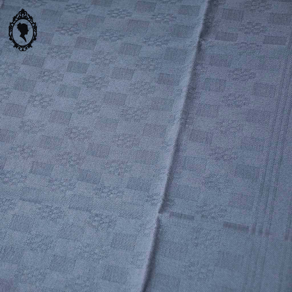 Lot 10 serviettes de table damassées ou torchons gris linge ancien 58 x 65 cm