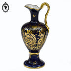 Lot 2 petites aiguières vases bec anse bleu et doré porcelaine de Limoges vintage