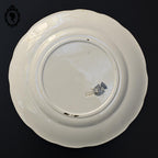Lot 5 assiettes à dessert parlantes mariage beige et vert Digoin Sarreguemines anciennes