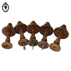 Lot 5 ornementations toupies embrasses bois ornement meuble ancien