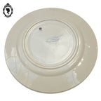Lot 7 assiettes à dessert en porcelaine fleur rose rouge beige Badonvillier vintage