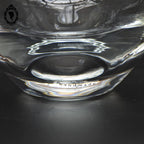 Magnifique vase en cristal épais blanc rond forme œuf handmade vintage
