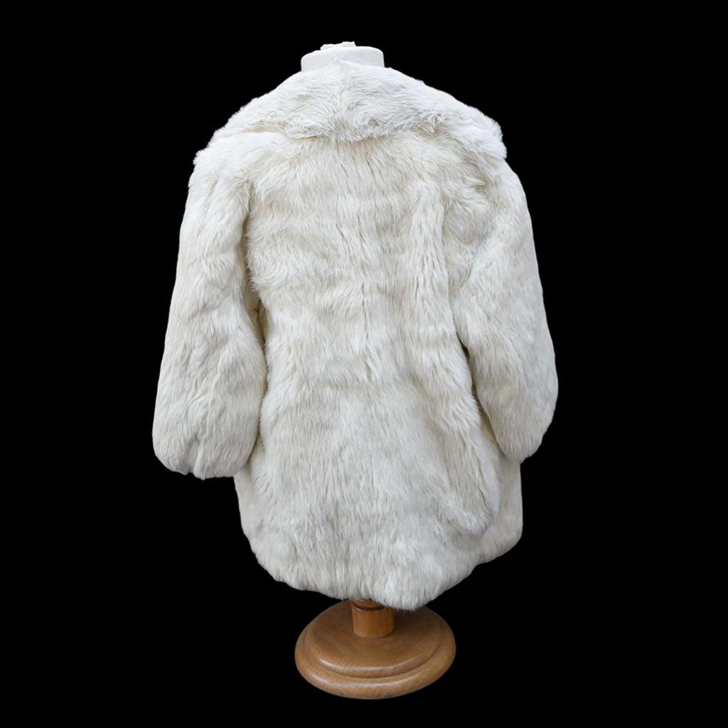 Manteau fourrure en lapin blanc enfant collection vintage ancien