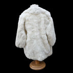 Manteau fourrure en lapin blanc enfant collection vintage ancien