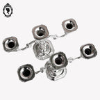 Paire de bougeoir à poser 3 feux ou 3 bougies métal gris BMF vintage