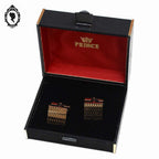 Paire de boutons de manchette Prince doré carré Vénus VINTAGE