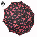 Parapluie fleuri rouge noir Nail Europ collection vintage