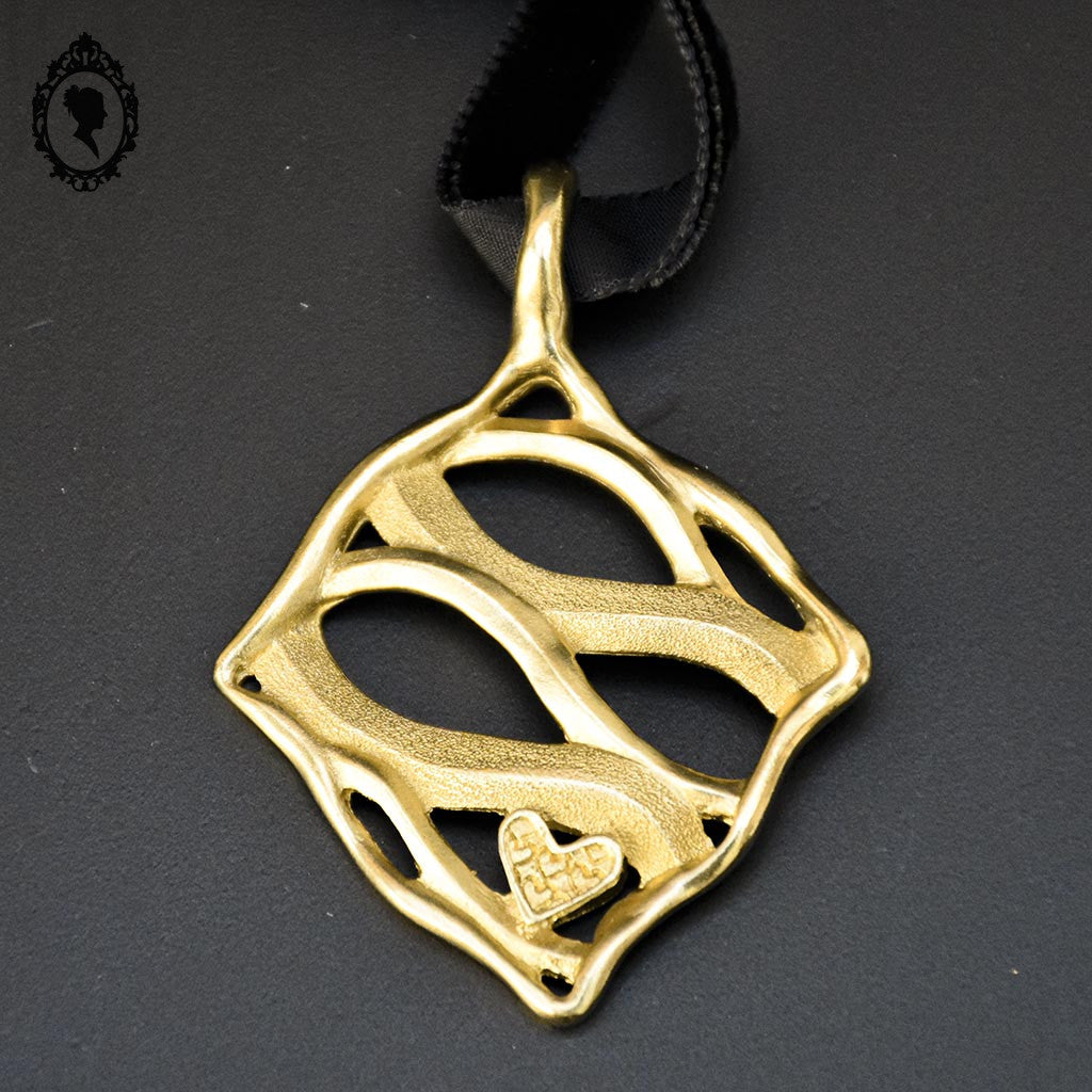Pendentif Lanvin Paris doré bijoux vintage