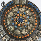Pendentif collier ethnique métal antique H 16 cm nomade vintage ancien
