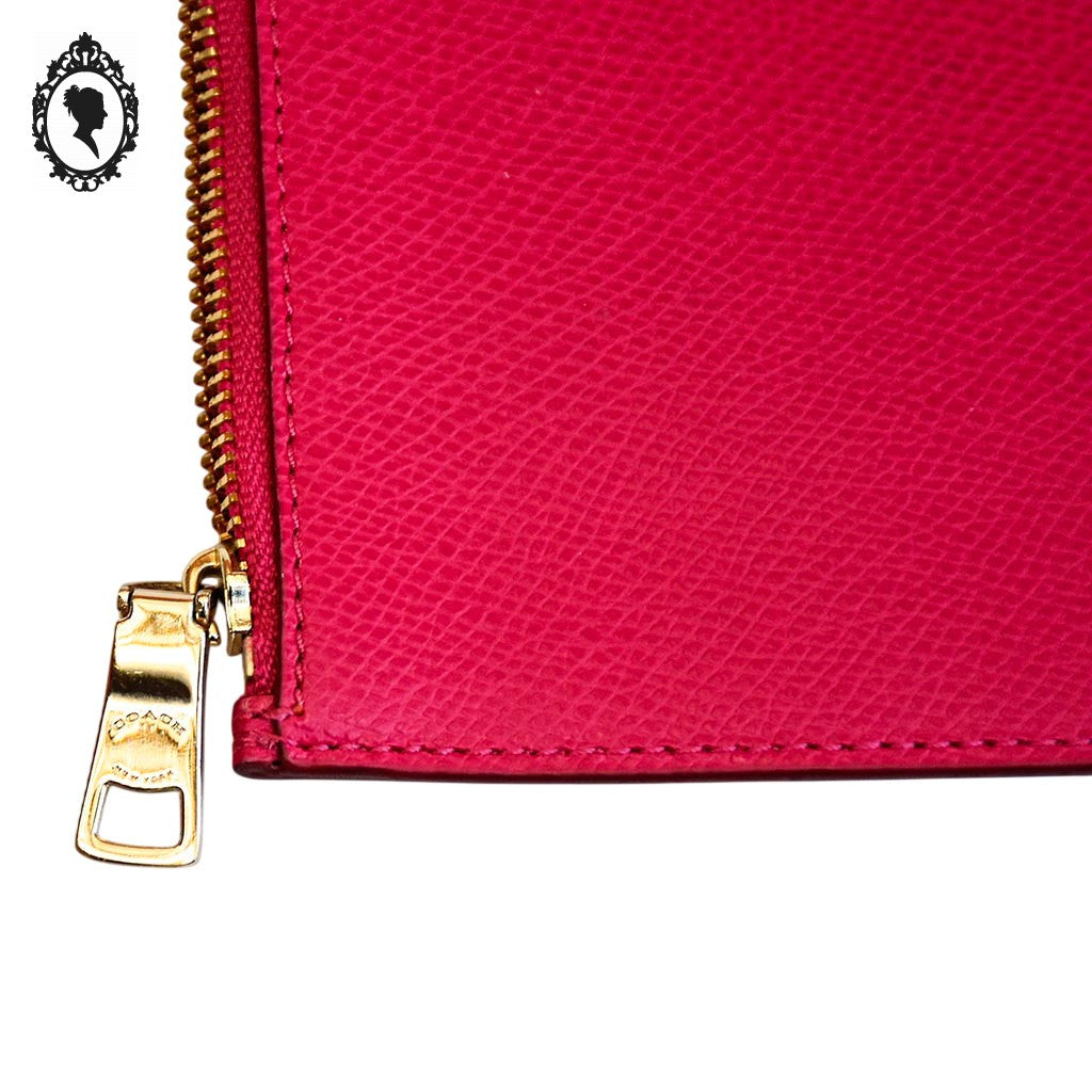 Pochette Coach rose fuchsia cuir grainé 20,8 x 11,5 cm femme New York