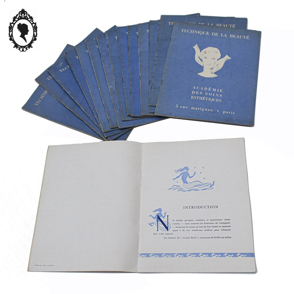 Rare Lot 15 fascicules livres revues vintages Technique de la Beauté 1949 Académie des soins esthétiques