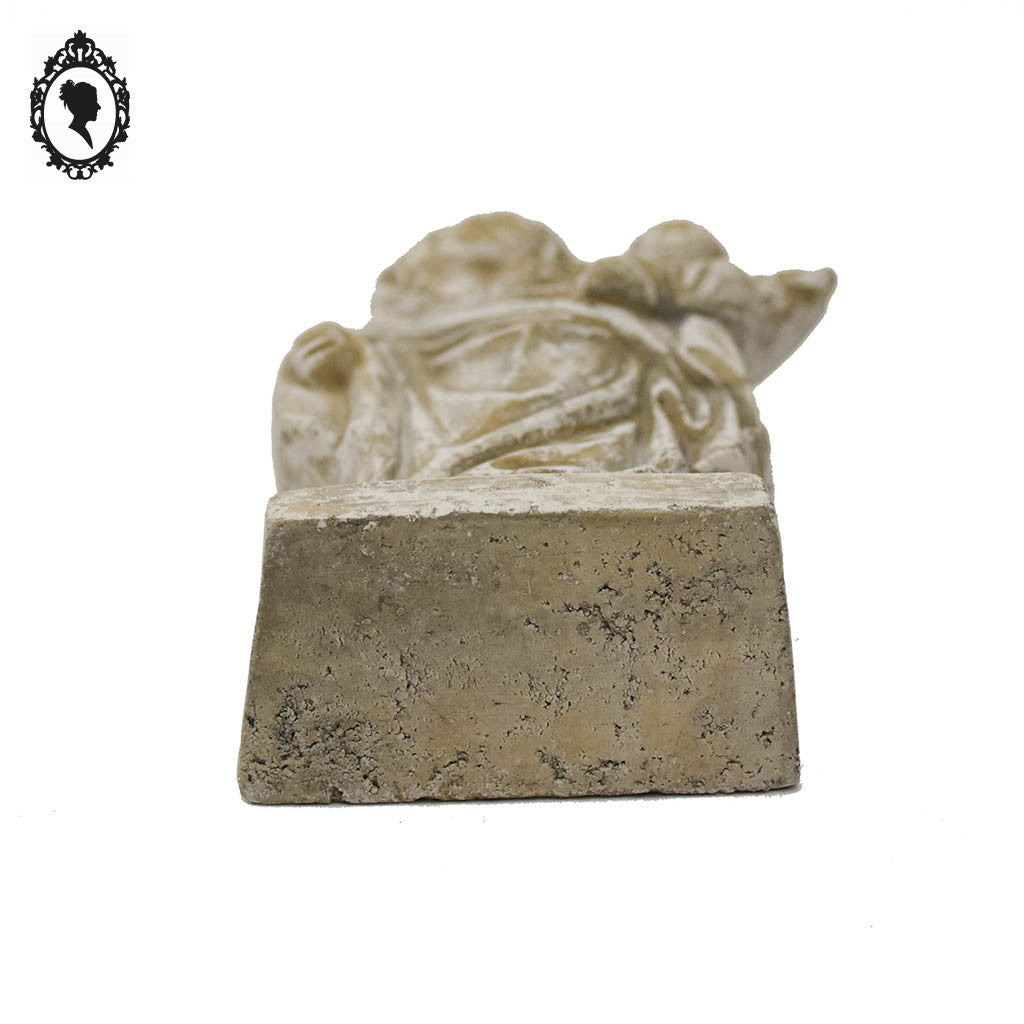 Petite sculpture statue Vierge Marie de Pitié Rodez avec enfant jésus plâtre H 13 cm