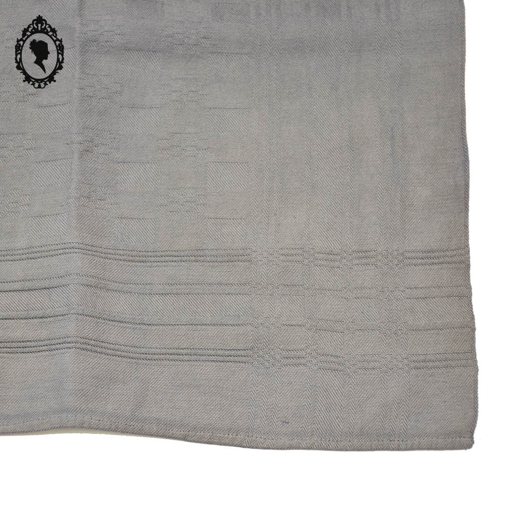 Service 10 serviettes de table anciennes damassées gris anthracite sans monogramme
