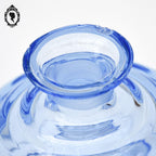 Service 3 garnitures de toilette bonbonnière flacon cristal bleu ancien Art déco