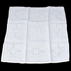 Service nappe et 12 serviettes de table anciennes damassées blanches monogramme JM ou WC