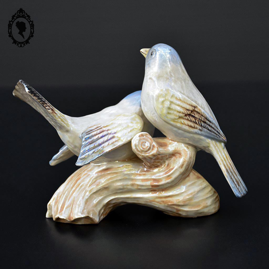 Statue figurine 2 oiseaux porcelaine céramique souvenir d’Espagne vintage