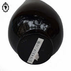 Vase oriental en bois noir laqué fleur cerisier en nacre
