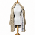 Barbour Tay Tranch beige à doublure tartan – taille 40/42