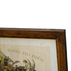 Cadre en bois avec un Souvenir certificat religieux de communion solennelle 1922 — Bouasse-Lebel