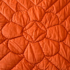 Couverture piquée ancienne orange, garnissage laine – 217 × 220 cm