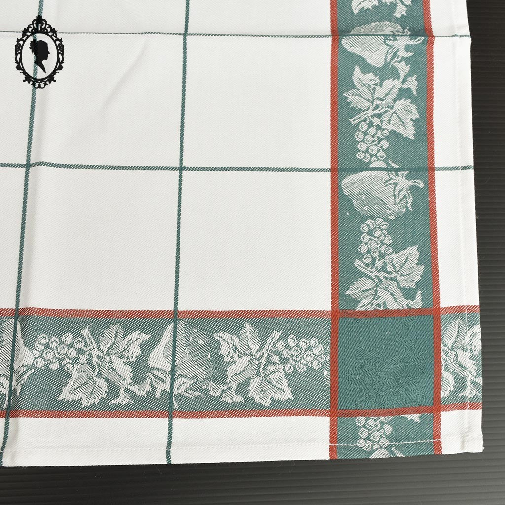 Lot 12 serviettes de table ou petits torchons à grands carreaux vert rouge blanc frise vintage Neuf
