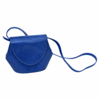 Sac vintage Orphelia en cuir bleu à bandoulière – Fabriqué en Italie