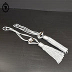 2 grosses embrasses pompon gland de clé cordon gris passementerie pour rideau style Houles neuf