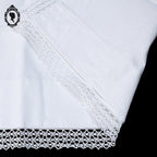 3 taies d’oreiller blanches pourtour dentelle crochet 63 x 60 anciennes