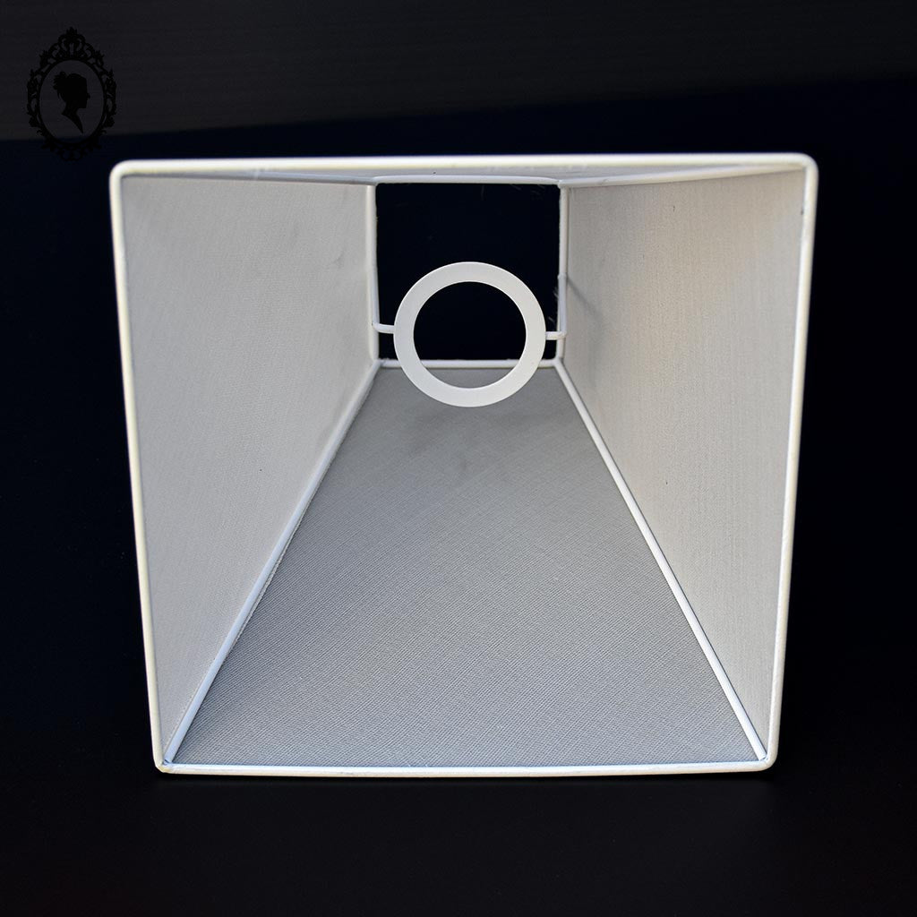 Abat-jour pyramide base carrée tissu beige pour suspension plafonnier neuf