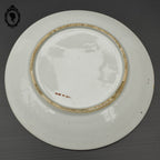 Assiette Japonaise noire jaune fleuri collection signée Yamatoku Japon Meiji ancienne